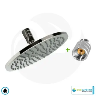Soffione - Soffione a pioggia SET Legio | Adattatore a risparmio idrico ET10L + Soffione a soffitto | ecoturbino®
