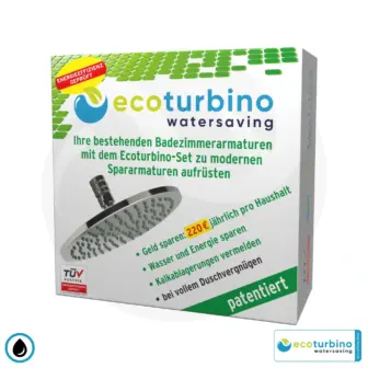 Hoofddouche - Regendouche SET Legio | ET10L Waterbesparende adapter + plafonddouchekop | ecoturbino®