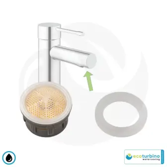 Vattenflödesbegränsare / Regulator Kranluftare Insert ecoturbino® ET5 | Vattensparare för diskbänk | Sparar vatten och energi (el) | Minskar kostnaderna med upp till 40%