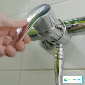 ecoturbino® ET10L Adaptateur de douche à économie d'eau | Economiser de l'eau et de l'énergie (gaz, électricité) | Réduire les coûts jusqu'à 40% lors de la douche et de la vidange de la pomme de douche