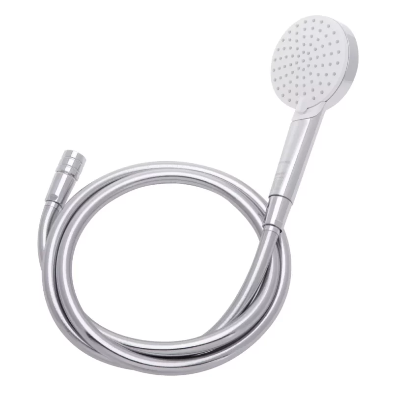 hansgrohe Crometta Vario, 2-jet SET + ecoturbino® 10 Legio | ET10L vattenbesparande adapter + duschslang + duschhuvud. Feedimage.