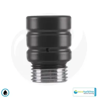 ecoturbino® ET10L Waterbesparende doucheadapter | Bespaar water en energie (gas, elektriciteit) | Verlaag de kosten tot 40% tijdens het douchen + ledigen van de douchekop | zwart