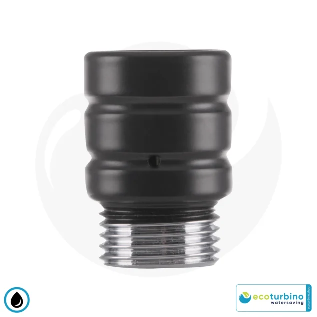 ecoturbino® ET10L Water-Saving Shower Adapter | Save Water and Energy (Gas, Electricity) | Reduce Costs by up to 40% when Showering + Emptying the Shower Head | black