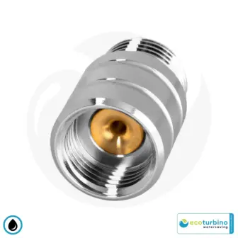 ecoturbino® ET10L Adaptador de Ducha Ahorrador de Agua | Ahorre Agua y Energía (Gas, Electricidad) | Reduzca Costes hasta 40% al Ducharse + Vaciar la Ducha | plata