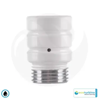 ecoturbino® ET10L Adaptateur de douche à économie d'eau | Economiser de l'eau et de l'énergie (gaz, électricité) | Réduire les coûts jusqu'à 40% lors de la douche et de la vidange de la pomme de douche | blanc