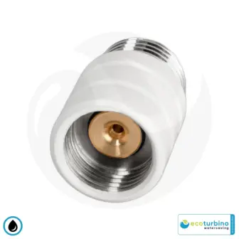 ecoturbino® ET10L Adaptateur de douche à économie d'eau | Economiser de l'eau et de l'énergie (gaz, électricité) | Réduire les coûts jusqu'à 40% lors de la douche et de la vidange de la pomme de douche | blanc