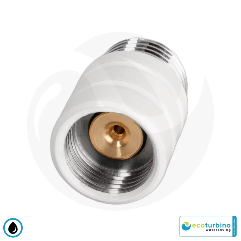 ecoturbino® ET10L Water-Saving Shower Adapter | Save Water and Energy (Gas, Electricity) | Reduce Costs by up to 40% when Showering + Emptying the Shower Head | white