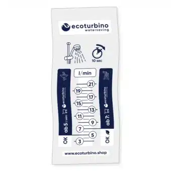 Sac de mesure de l'eau pour déterminer le volume d'eau, l'adéquation de l'ecoturbino® et le potentiel d'économie. Image d'alimentation.
