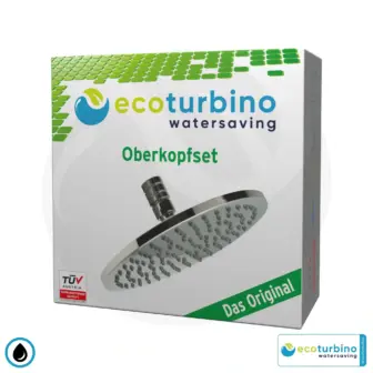 Ducha de techo - Ducha de lluvia SET Legio | ET10L Adaptador para ahorro de agua + Ducha de techo | ecoturbino