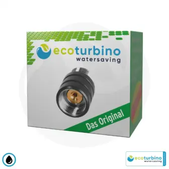 Waterbesparende doucheadapter ecoturbino® ET10L | zwart | Bespaar water en energie (gas, elektriciteit) | Verminder de kosten tot 40% tijdens het douchen + het legen van de douchekop