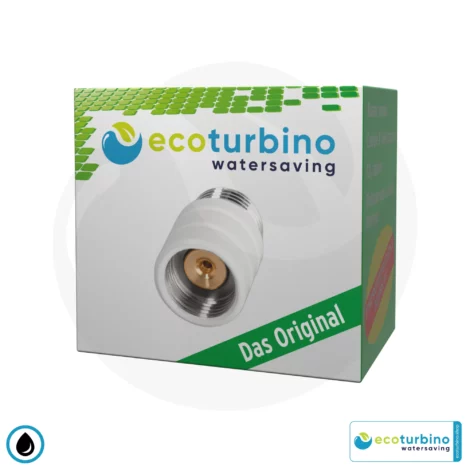 ecoturbino® ET10L Wasserspar Duschadapter | weiß | Wasser sparen und Energie (Strom) sparen | bis zu 40% Kosten reduzieren beim Duschen + Duschkopf entleeren