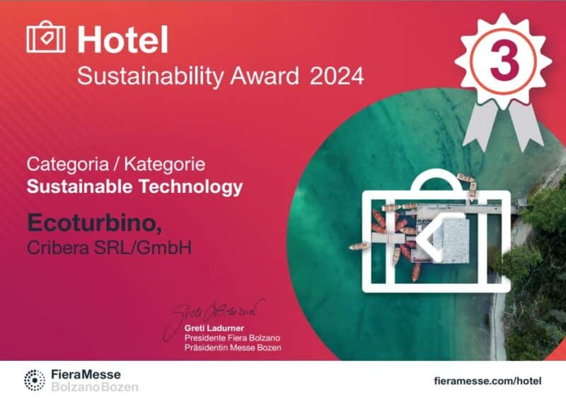 ecoturbino Premio a la Sostenibilidad Hotelera 2024 Bozen