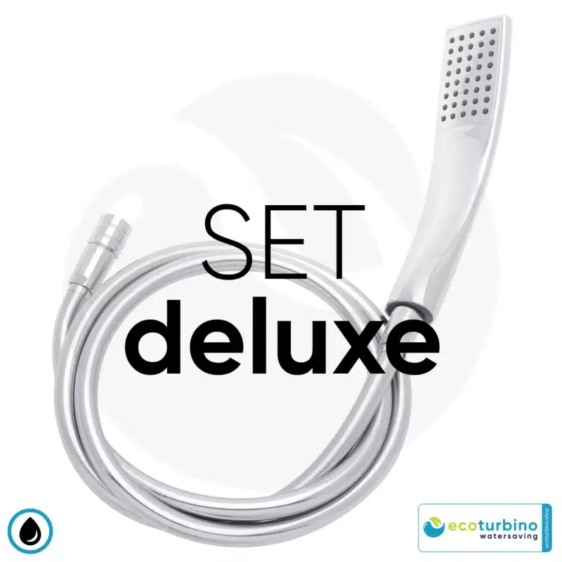 ecoturbino® SET deluxe | silver | Prihranite pri stroških za vodo in uživajte v popolnem udobju tuširanja v paketu za NJO, ZA NJEGA in za vso družino!