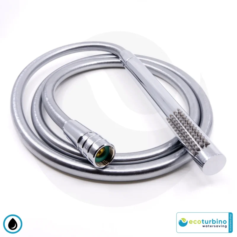 DELUXE S SET sprchová hlavica, strieborná | Adaptér na úsporu vody + sprchová hadica + ručná sprcha DESIGN | ecoturbino®