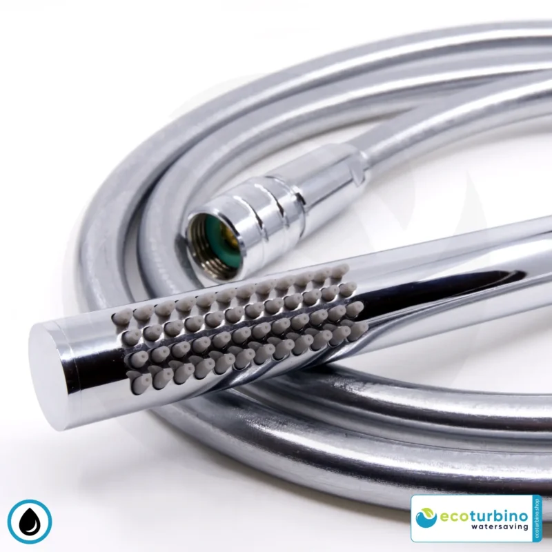 DELUXE S SET sprchová hlavica, strieborná | Adaptér na úsporu vody + sprchová hadica + ručná sprcha DESIGN | ecoturbino®