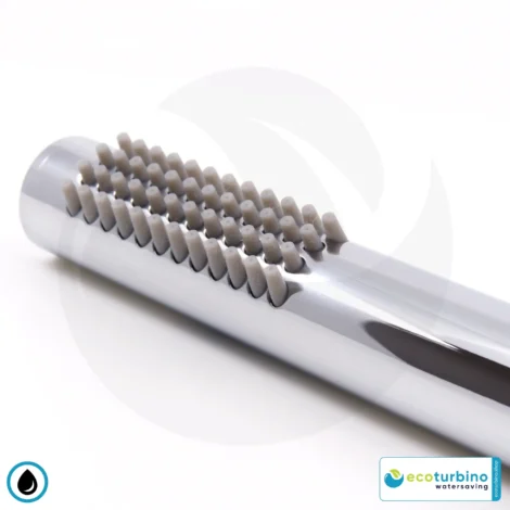 DELUXE S SET pomme de douche, argent | Adaptateur pour économie d'eau + flexible de douche + douchette DESIGN | ecoturbino®