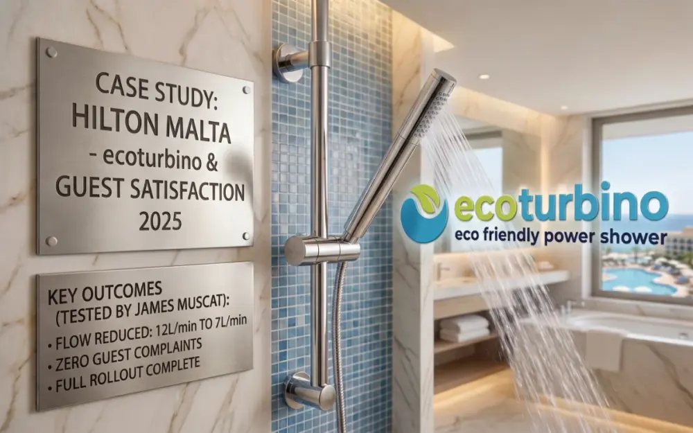 Hilton Malta Study & Test ecoturbino | 6 months customer satisfaction in showers